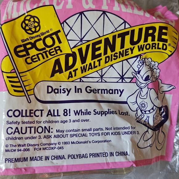 1993 McDonalds Mickey and Friends Daisy in Germany New in Package - Picture 1 of 2